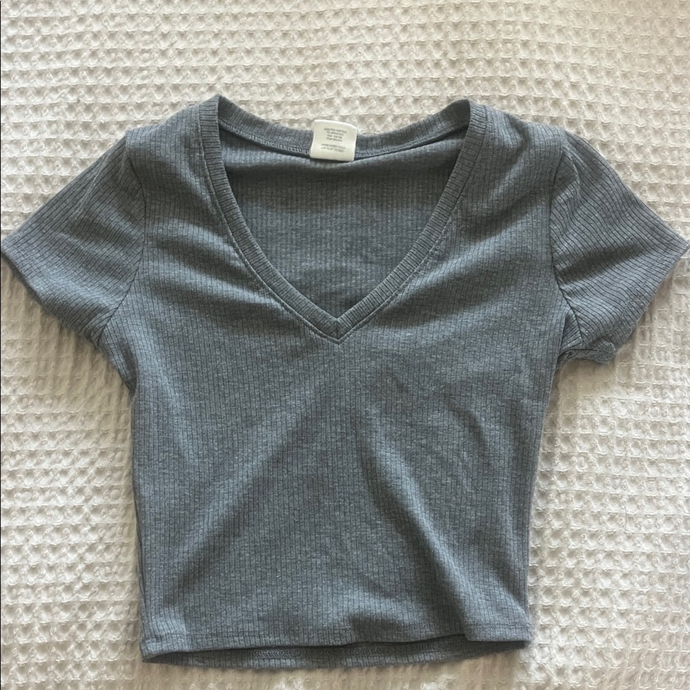 Full Tilt Gray Crop Fitted T-Shirt